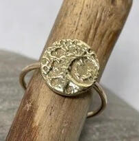 Moon ring. Sculpted on a full moon Halloween night from a mold of a lunar globe made with NASA topographical data.