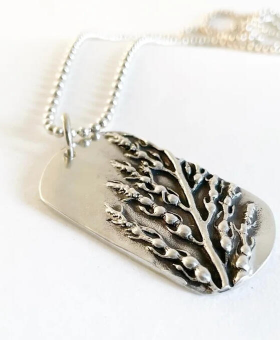 Sea Kelp ID Pendant. Molded from a frond washed ashore near Monterey, California.