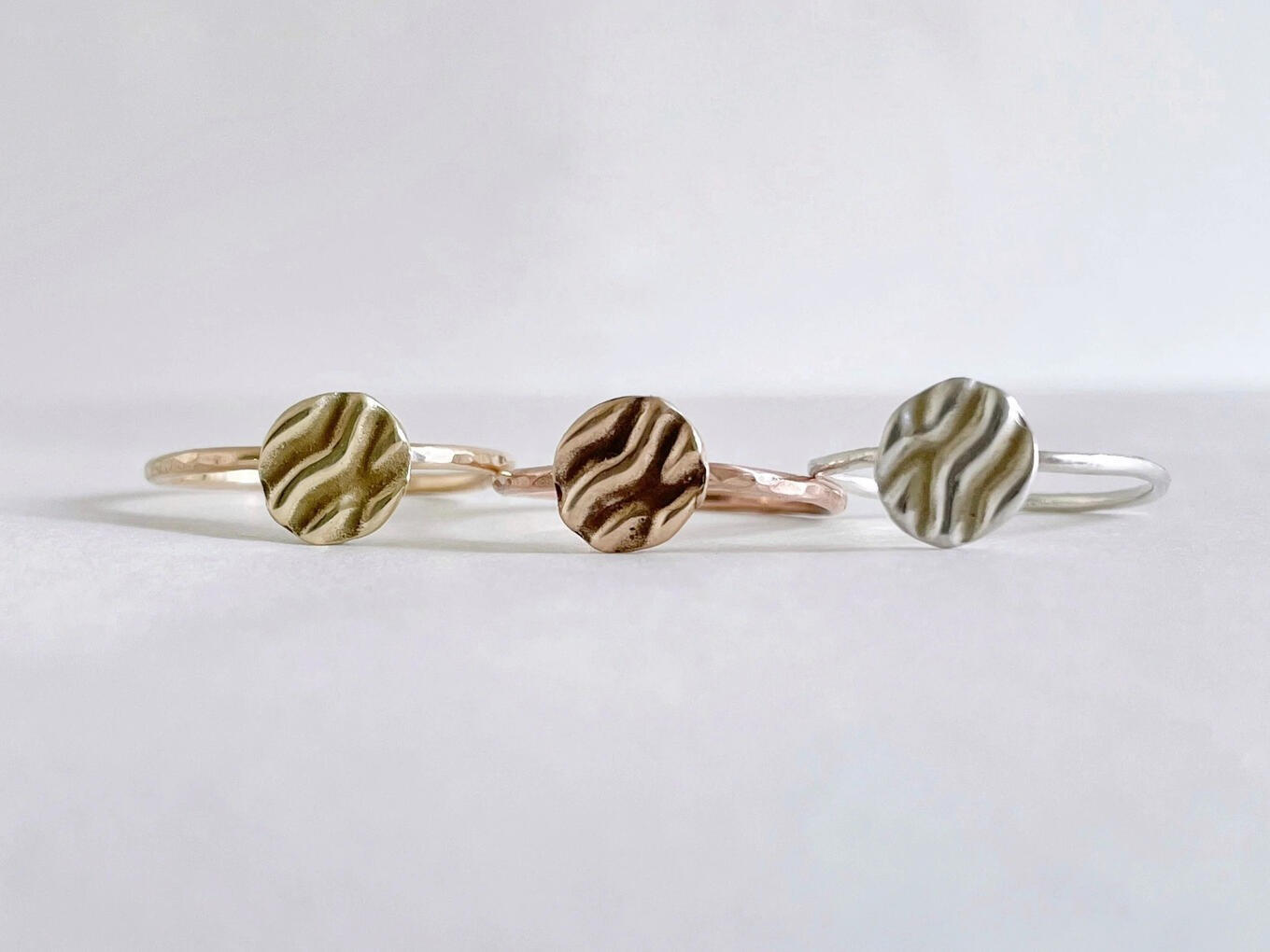 Kelp ripple rings sculpted from a mold of kelp washed ashore near Monterey, California.